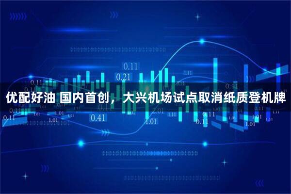 优配好油 国内首创，大兴机场试点取消纸质登机牌